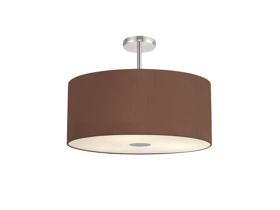 DK0464  Baymont 60cm Semi Flush 5 Light Polished Chrome, Raw Cocoa/Grecian Bronze, Frosted Diffuser